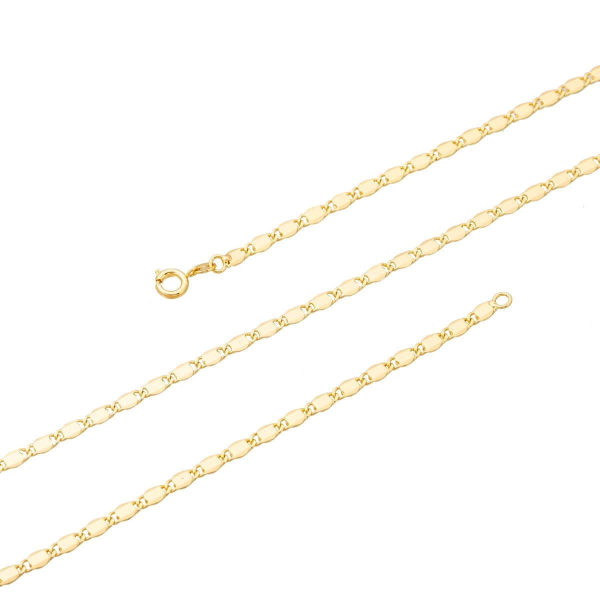 24K Gold Filled Scroll Necklace Chain, 23.5 inch Designed Finished Chain Necklace For Jewelry Making, 3.1mm Width Designed Necklace w/ Spring Ring | CN-169 Clearance Pricing - DLUXCA