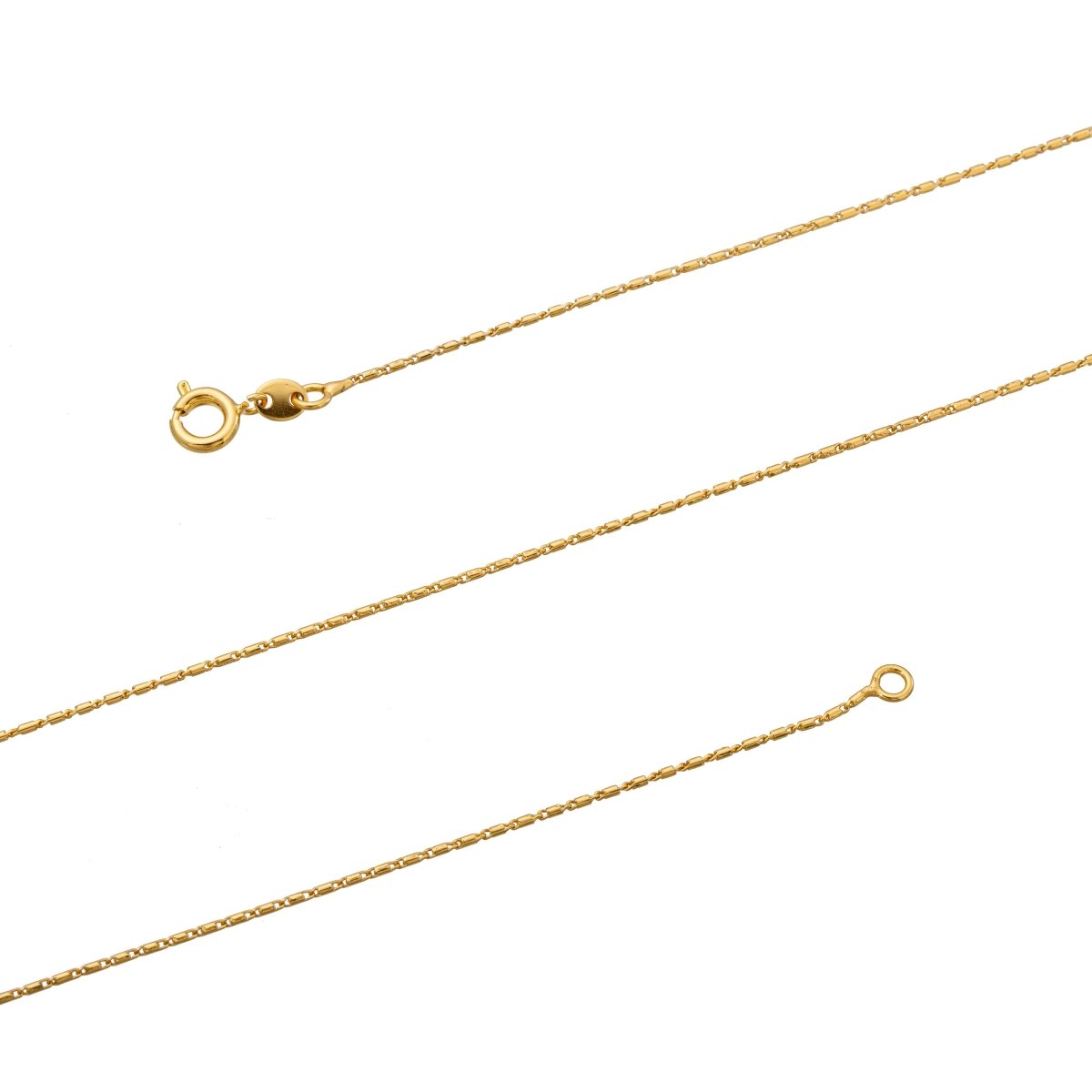 24K Gold Filled Scrooll Necklace Chain. 19.5 inch Unique Finished Necklace For Jewelry Making, Dainty 1.8mm Unique Necklace w/ Spring Ring | CN-300 Clearance Pricing - DLUXCA