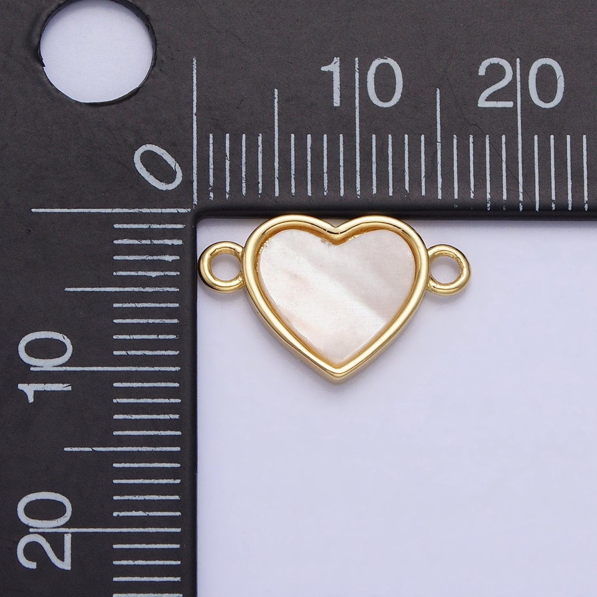 24K Gold Filled Shell Pearl Heart Valentine Jewelry Link Connector | AA-947 - DLUXCA