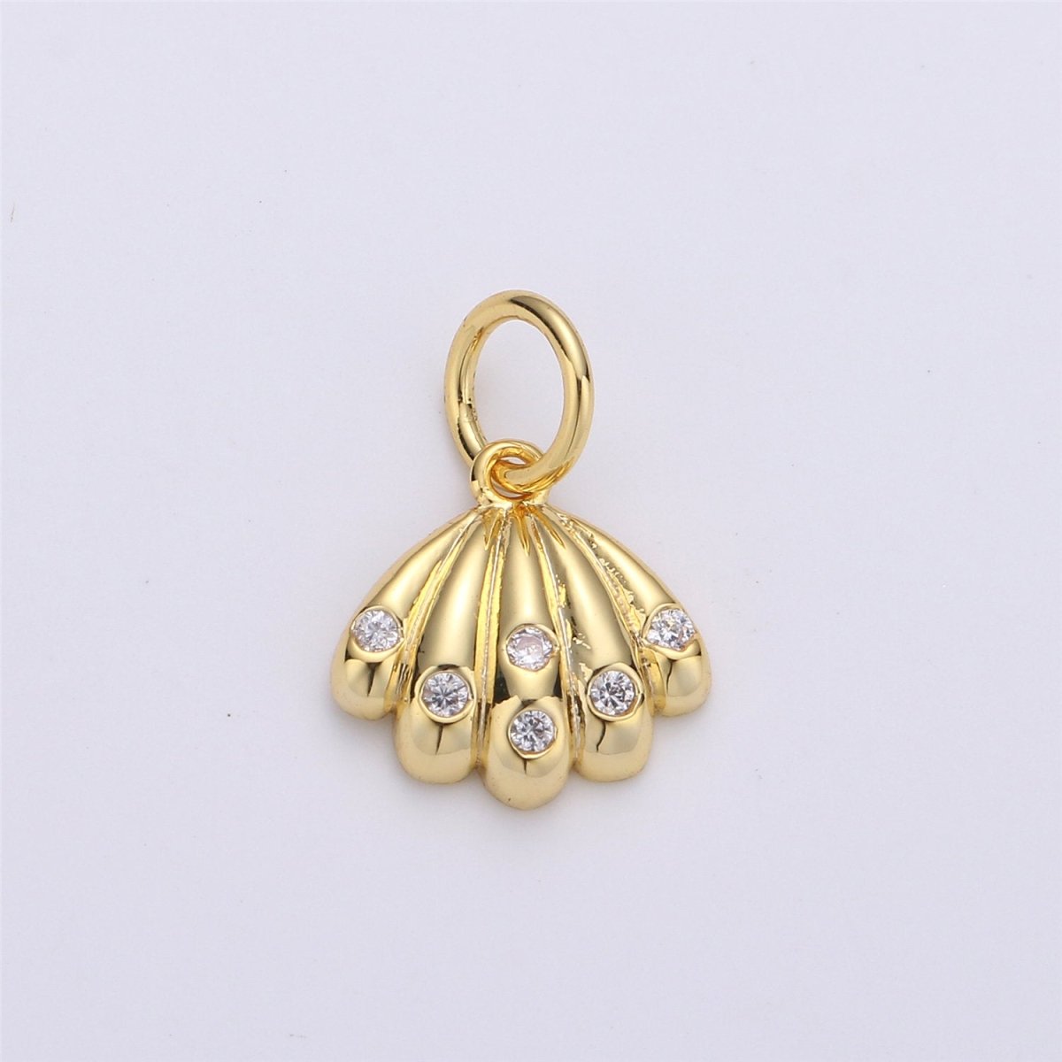 24k gold filled Shell Pendant Charm,Gold Filled Sea Shell Seashell, ocean sea life Charms, Silver Scallop Shell Charm for Bracelet Necklace D-007 D-008 - DLUXCA