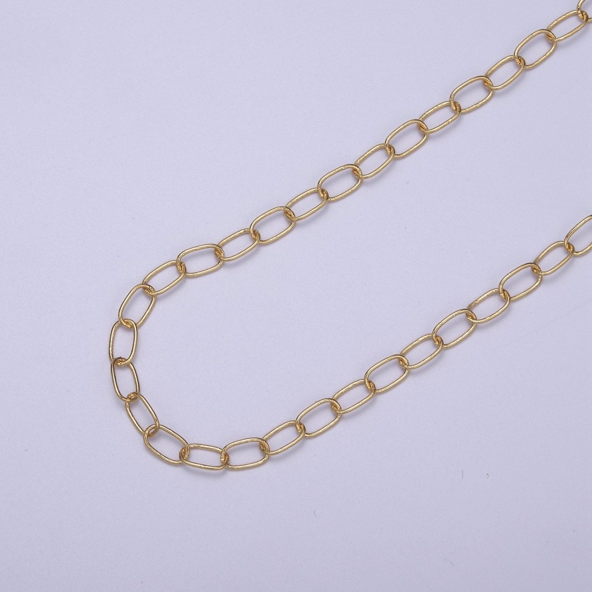 24K Gold Filled Silver Unfinished CABLE Chain, 4mm Width, Wholesale Chain For Jewelry Making | ROLL-617, ROLL-618 Clearance Pricing - DLUXCA