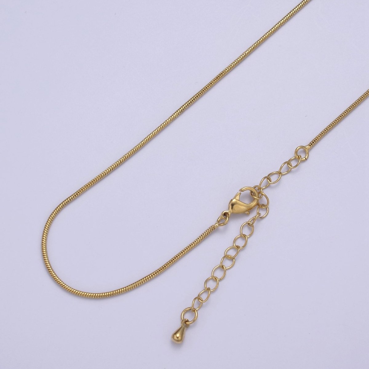 24K Gold Filled Snake Chain Dainty Chain Simple Everyday Layering Necklace | WA-731 Clearance Pricing - DLUXCA