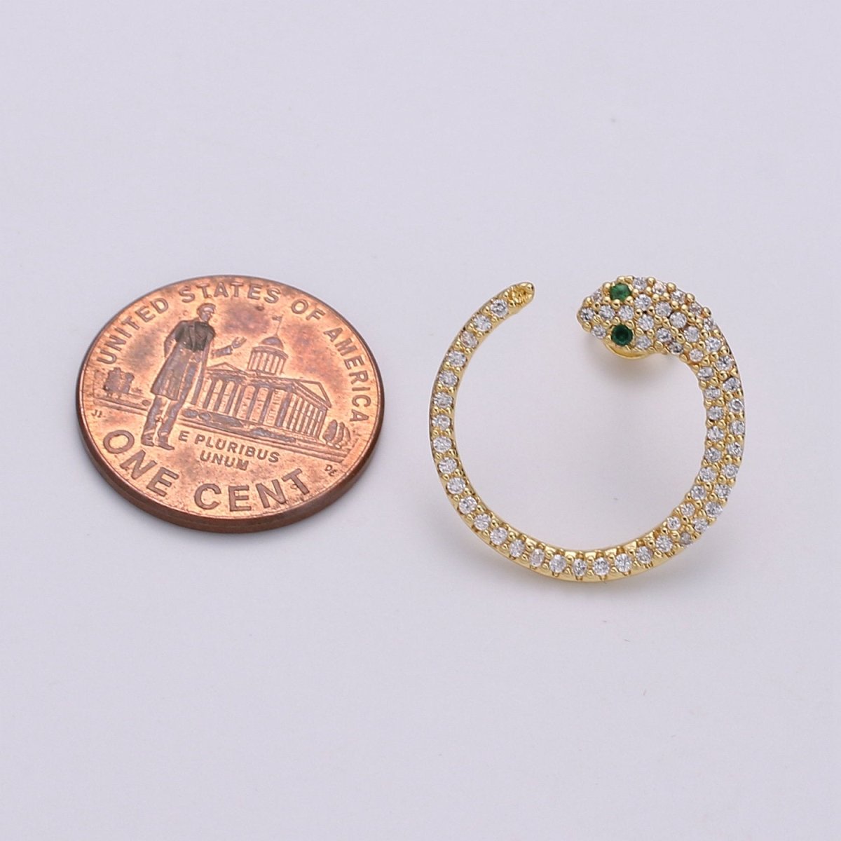24k Gold Filled Snake Stud Earring, Micro Pave Snake Earring for DIY Earring Craft Supply Jewelry Making Supply Silver Serpent Earring Stud Q-140 Q-141 - DLUXCA