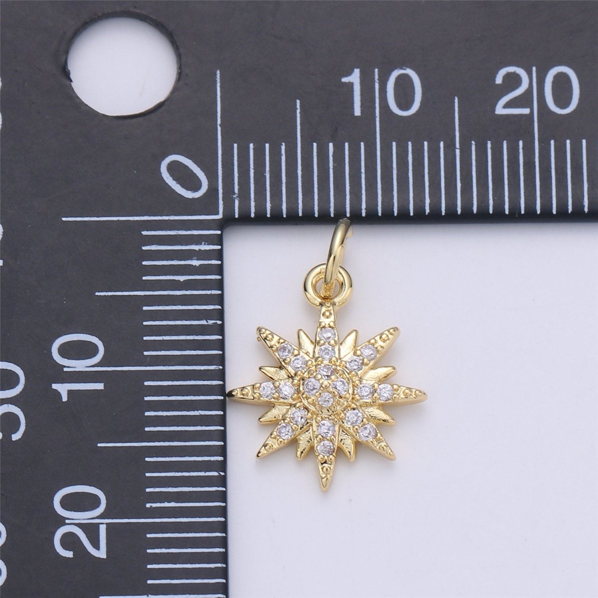 24K Gold filled Snowflake Snow Crystal Dainty Charm with Micro Pave Cubic Zirconia CZ Stone for Necklace or Bracelet,C-901 - DLUXCA
