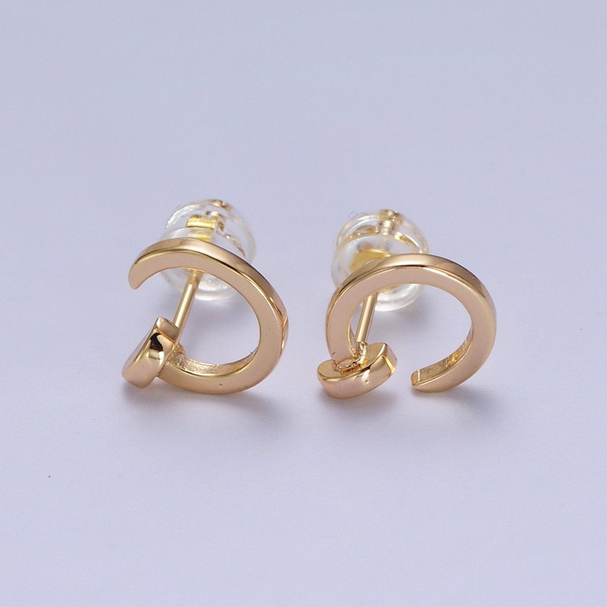 24K Gold Filled Spiral Nail Stud Earrings | Y-101 - DLUXCA