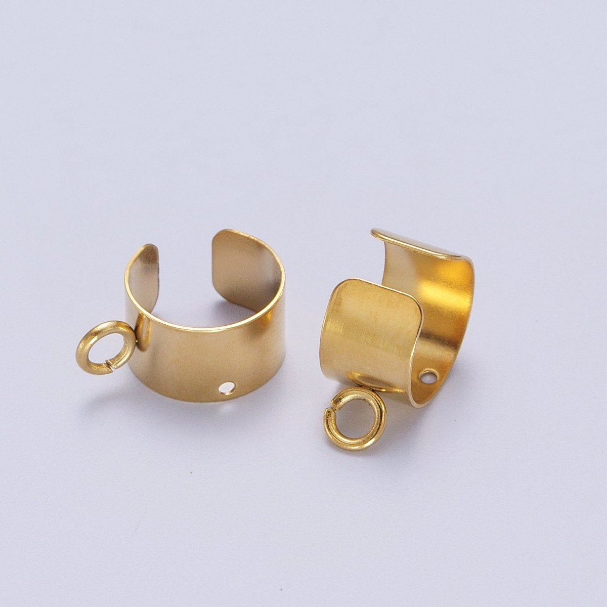 24K Gold Filled Stainless Steel Open Loop Wide Band Ear Cuff Earrings Supply | K-207 - DLUXCA