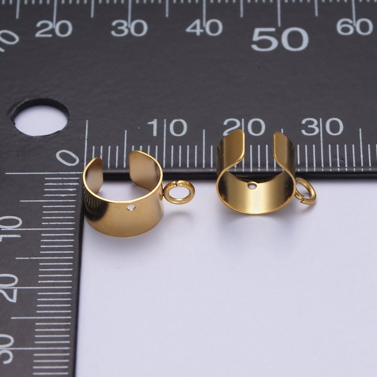 24K Gold Filled Stainless Steel Open Loop Wide Band Ear Cuff Earrings Supply | K-207 - DLUXCA