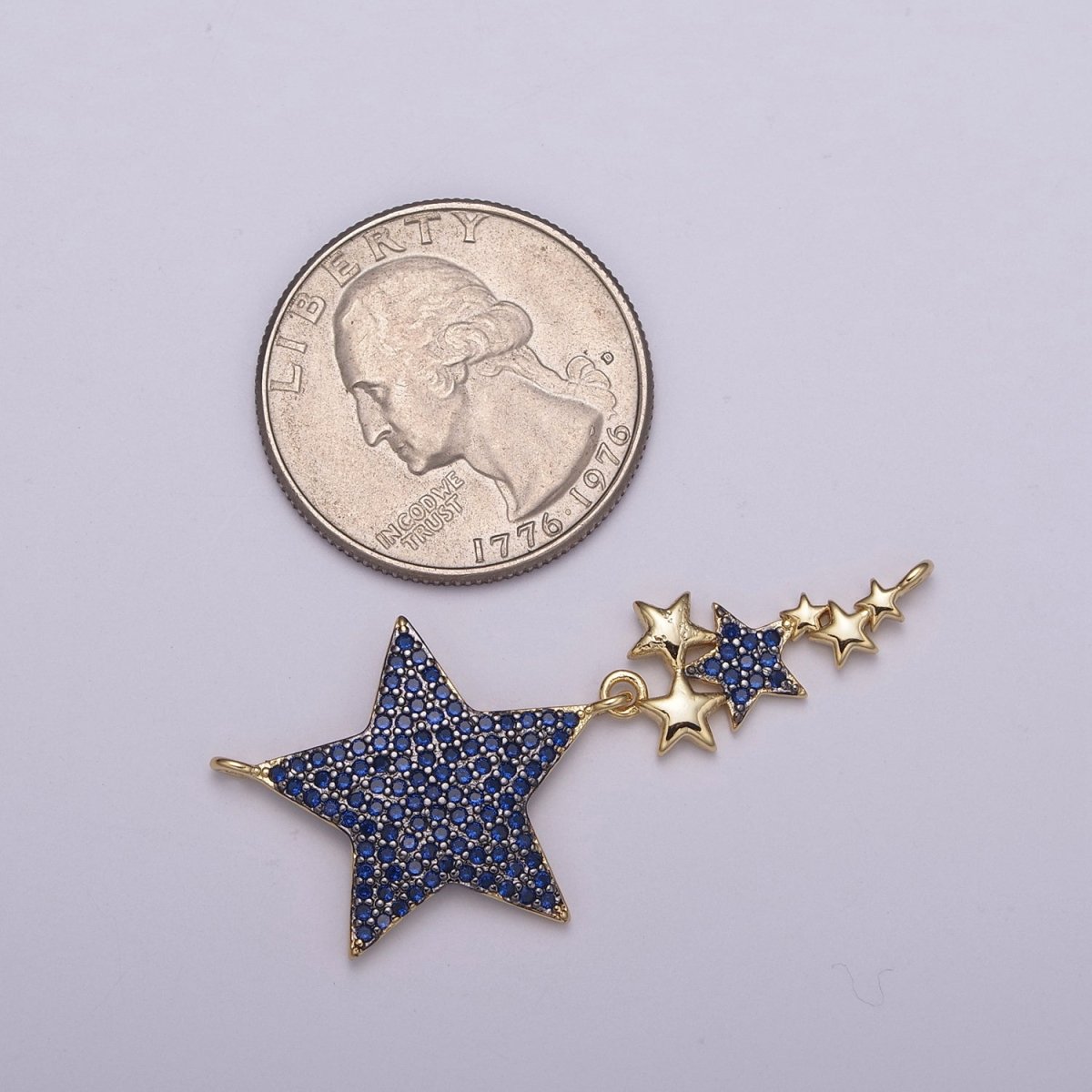24K Gold Filled Star Charm Connector Twinkle Starburst Little Star Micro Pave Link Connector for Necklace / Bracelet Component N-108 - DLUXCA