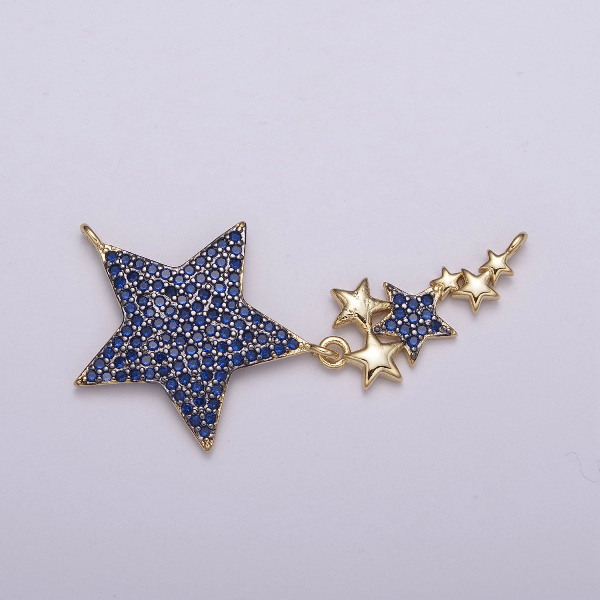 24K Gold Filled Star Charm Connector Twinkle Starburst Little Star Micro Pave Link Connector for Necklace / Bracelet Component N-108 - DLUXCA