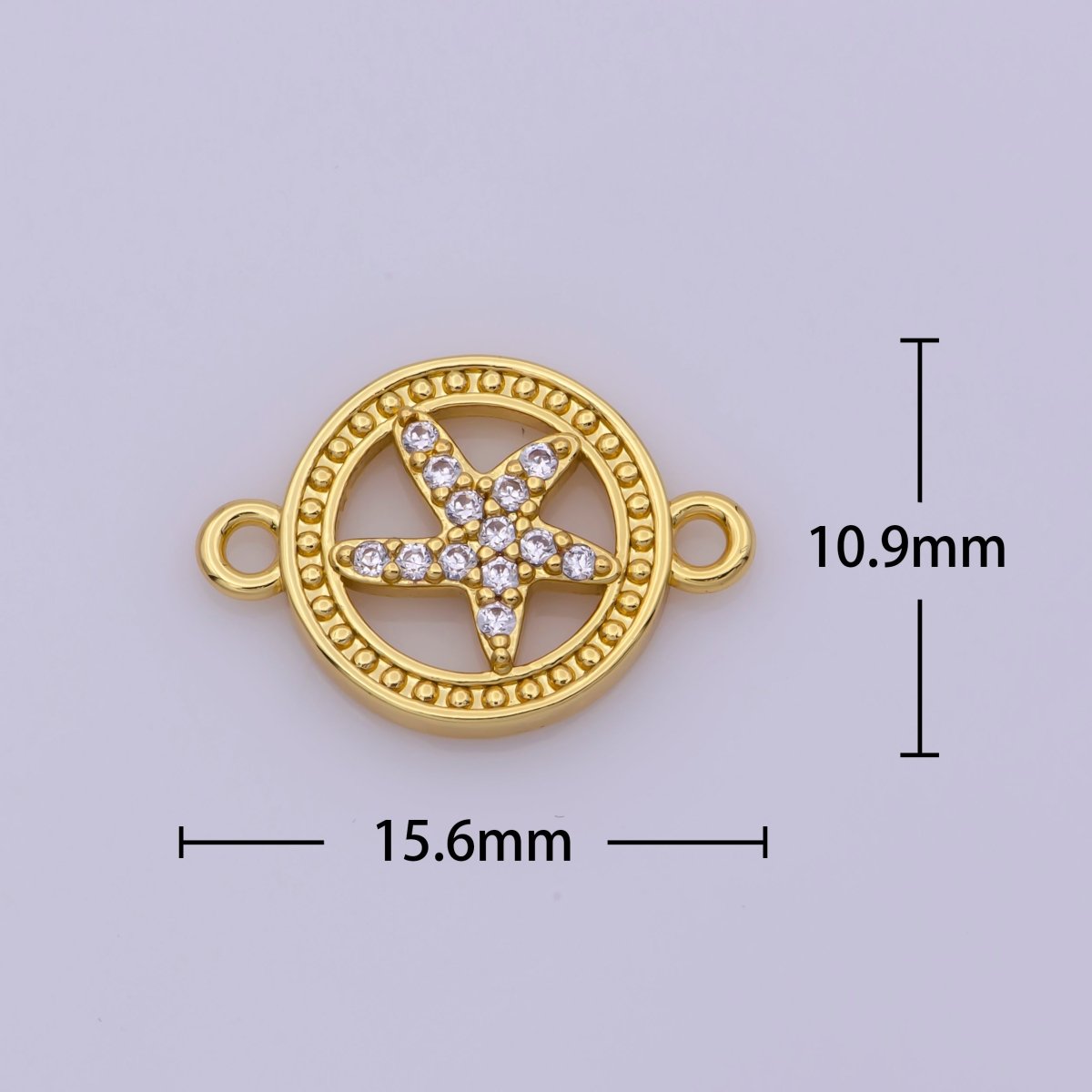 24k Gold Filled Starfish Connector, Star Fish Connector for bracelet necklace earring Supply N-095 - DLUXCA