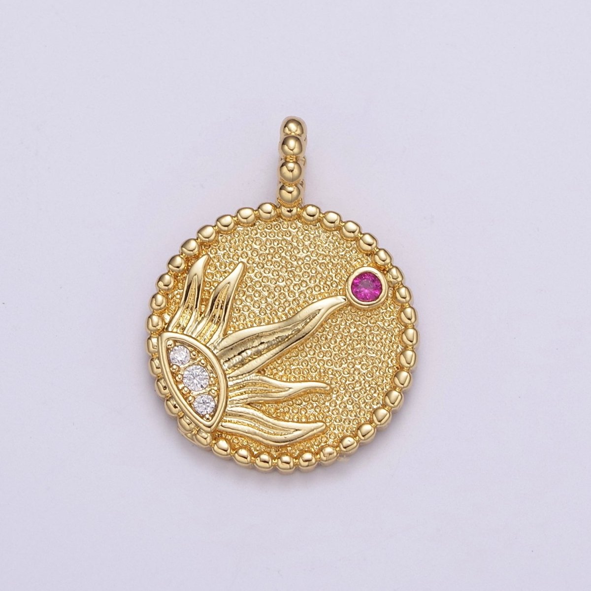 24k Gold Filled Sun Pendant Radiant Rays of Sun Charm Solar System Celestial Symbol Charm Pendant N-524 - DLUXCA