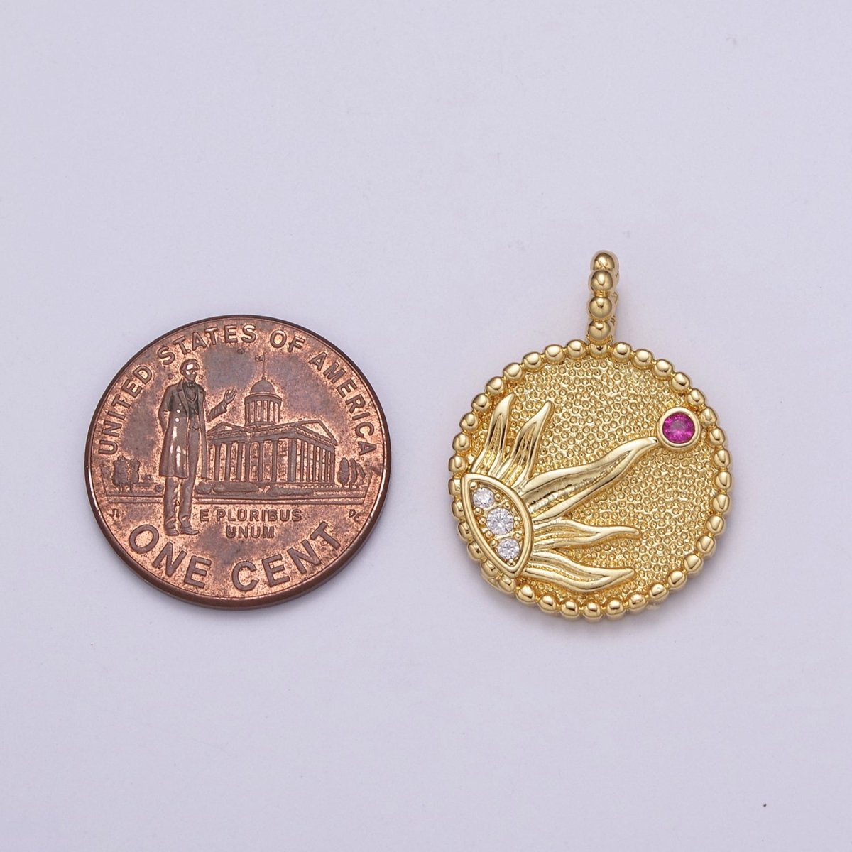 24k Gold Filled Sun Pendant Radiant Rays of Sun Charm Solar System Celestial Symbol Charm Pendant N-524 - DLUXCA