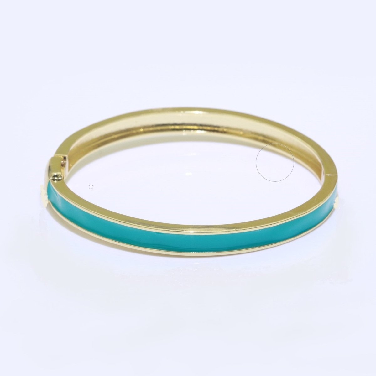 24K Gold Filled Teal Enamel Bangle Bracelet Wholesale Stacking Bracelet Fashion Jewelry | WA-091 Clearance Pricing - DLUXCA