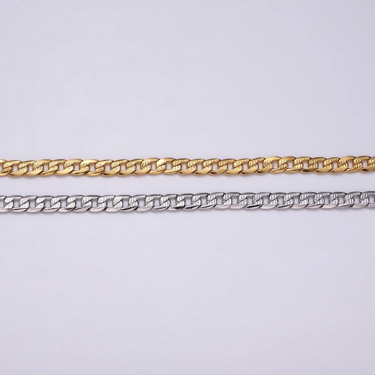 24k Gold Filled Textured Cuban Curb Chain 5.5mm Unfinished Unisex Curb Link Chain by Yard Wholesale Jewelry Making Supplies | ROLL-1311 ROLL-1312 Clearance Pricing - DLUXCA