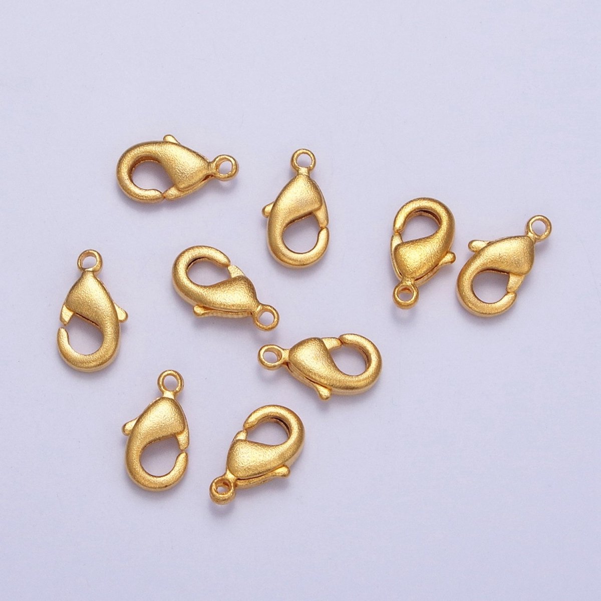 24K Gold Filled Textured Matte 10mm Lobster Clasps Jewelry Closure Supply | Z-087 - DLUXCA