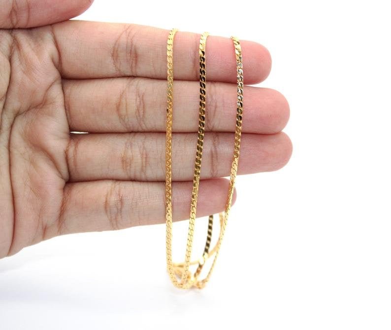 24k Gold Filled Thick C Link Chain Necklace 5mm 24 inch long for Layer Necklace Statement Necklace Ready to wear Finished Chain | CN-184 Clearance Pricing - DLUXCA