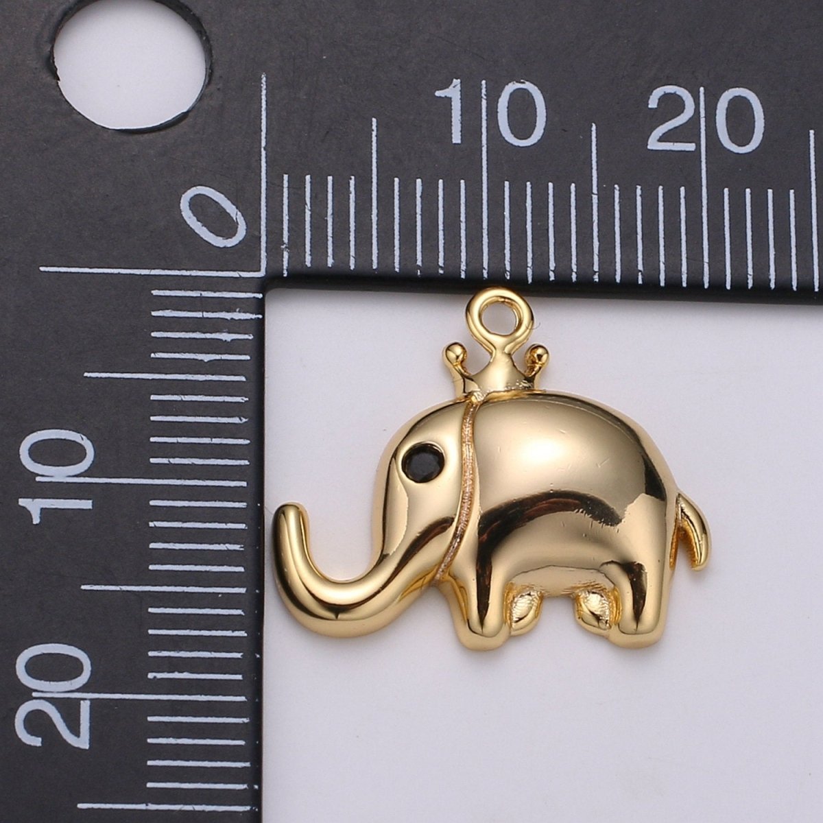 24K Gold Filled Tiny Mini Elephant Charm Baby Elephant Pendant for Bracelet Necklace Earring Supply D-787 - DLUXCA