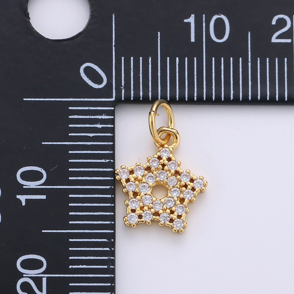 24K Gold Filled Tiny Twinkle Star Charm, Silver Tiny Little Star Gold Wish Star Charm, Dainty Small Cute CZ Charm Bracelet Earring Supply, D-266 D-267 - DLUXCA