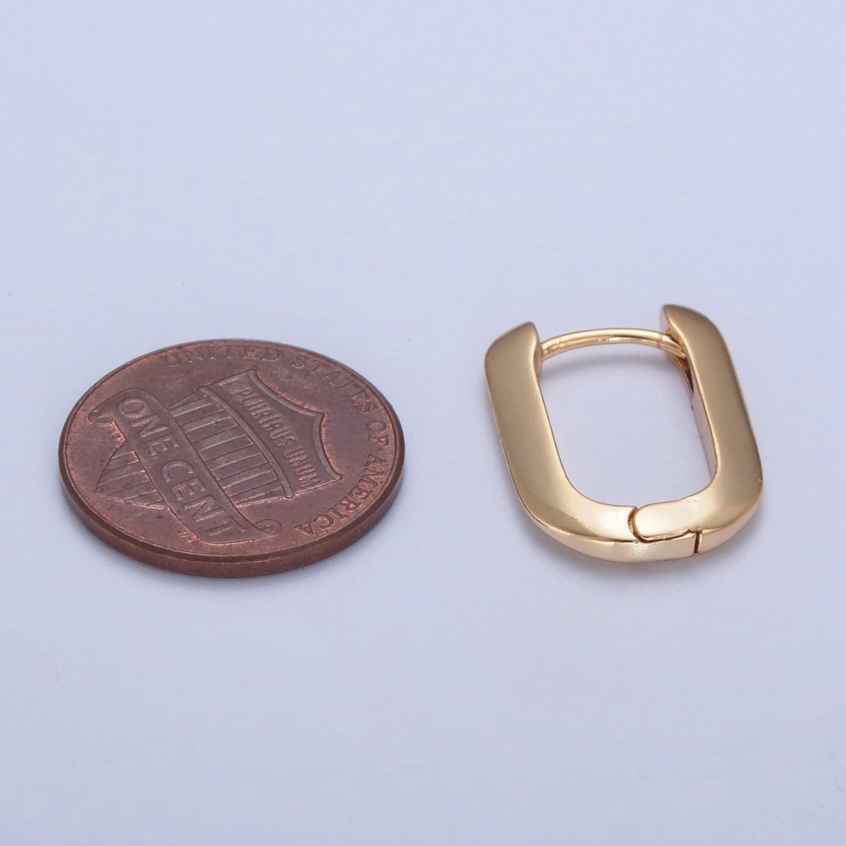 24K Gold Filled U Shaped Huggie Hoop Earrings P-426 - DLUXCA