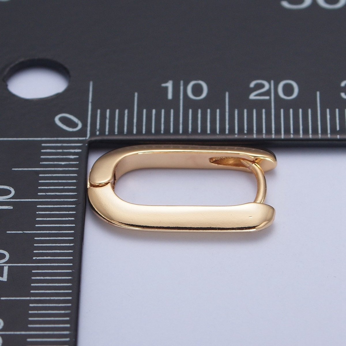 24K Gold Filled U Shaped Huggie Hoop Earrings P-426 - DLUXCA