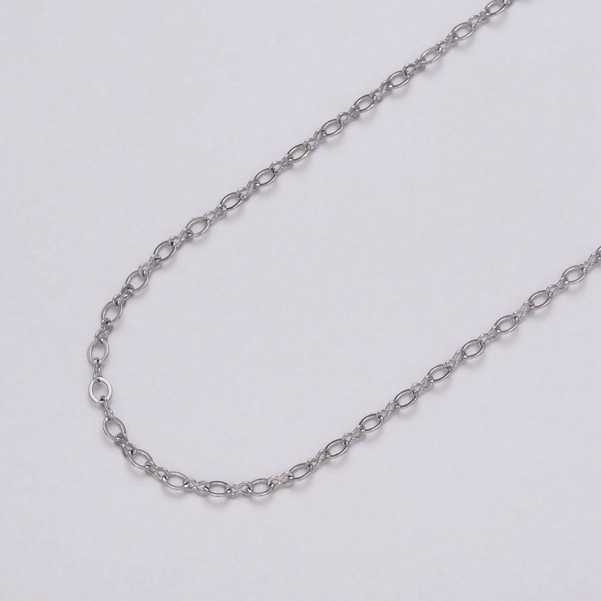 24k Gold Filled Unique Cable Figure Eight Link Unfinished Dainty Chain by Yard in Gold & Silver | ROLL-1039, ROLL-1098 Clearance Pricing - DLUXCA
