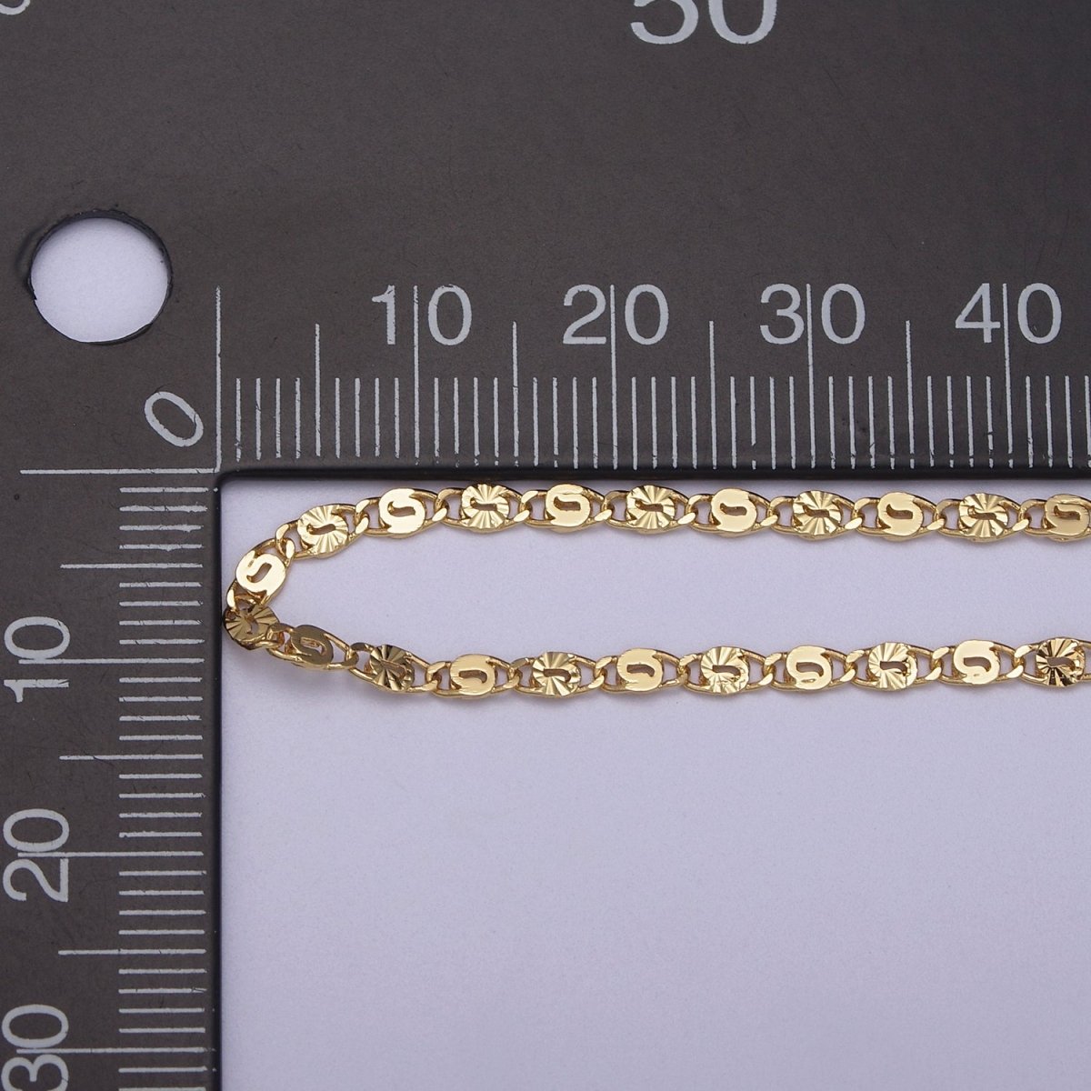 24K Gold Filled Unique Scroll Chain, Sunburst Textured Unfinished Chain in Gold & Silver For Jewelry Making | ROLL-680, ROLL-681 Clearance Pricing - DLUXCA