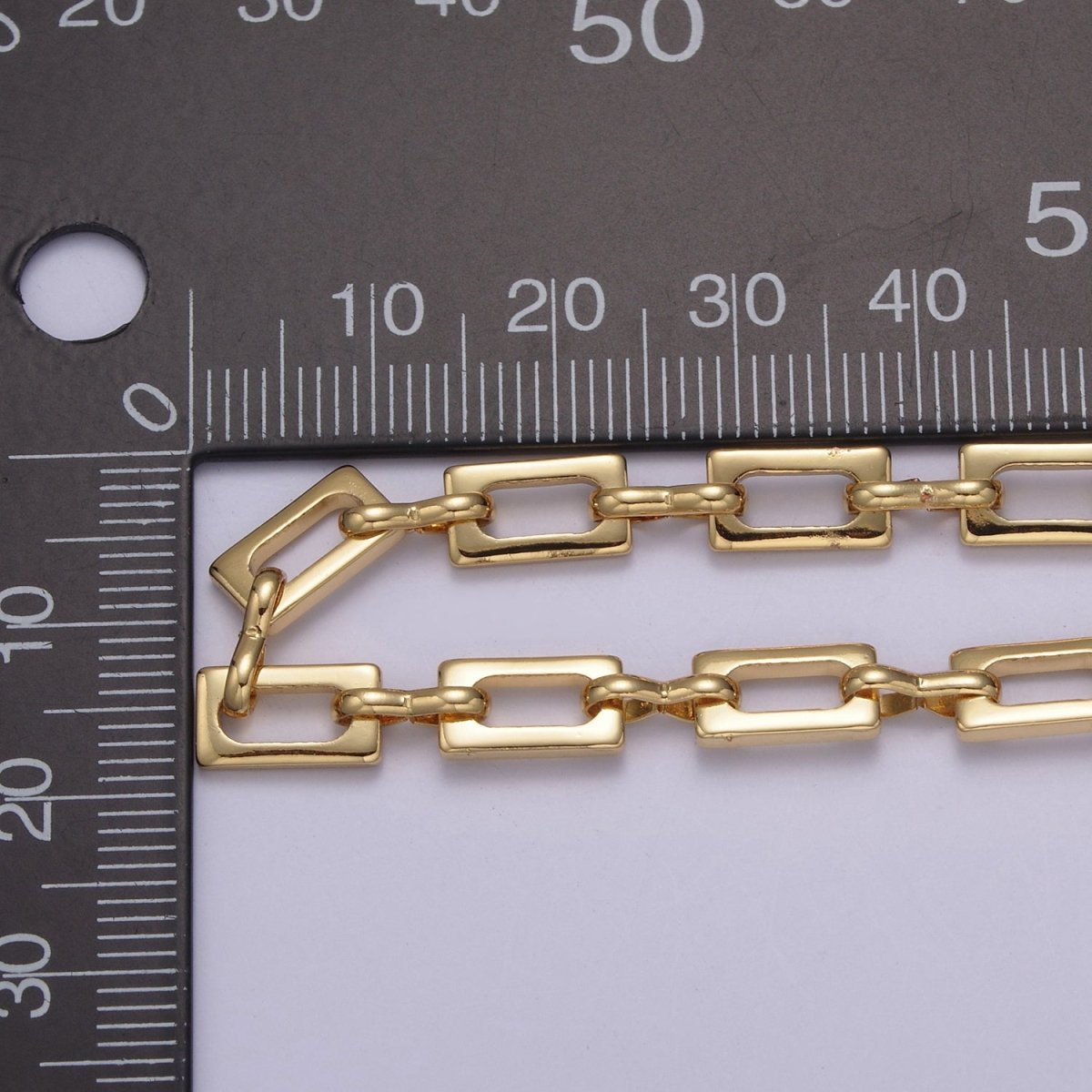 24K Gold Filled Unique Unfinished Chain For Jewelry Making, 9.8X5.5mm Width Rectangle Paper Clip Chain with 3.3mm Figure Eight Link | ROLL-647 Clearance Pricing - DLUXCA