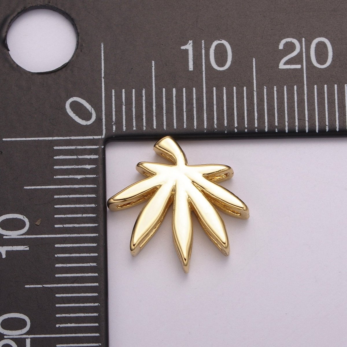 24K Gold Filled Weed Leaf Minimalist Charm | M-923 - DLUXCA