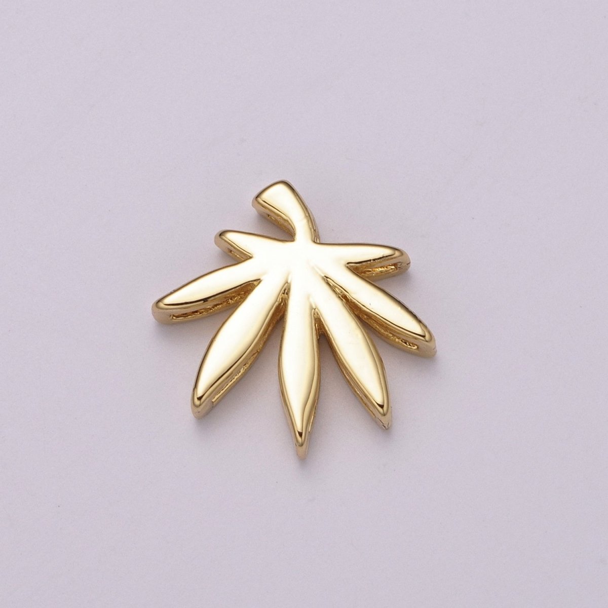 24K Gold Filled Weed Leaf Minimalist Charm | M-923 - DLUXCA