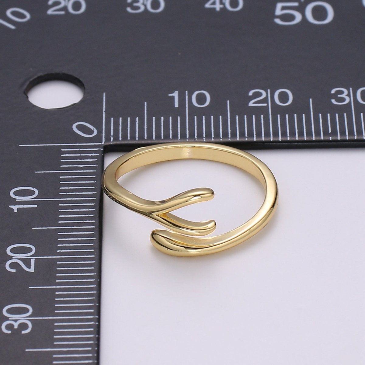 24k Gold filled Wishbone Ring, Good Luck Ring, Lucky Birthday Girlfriend Gift, Mothers Day Gift, Dainty Gold open adjustable ring Jewelry - DLUXCA