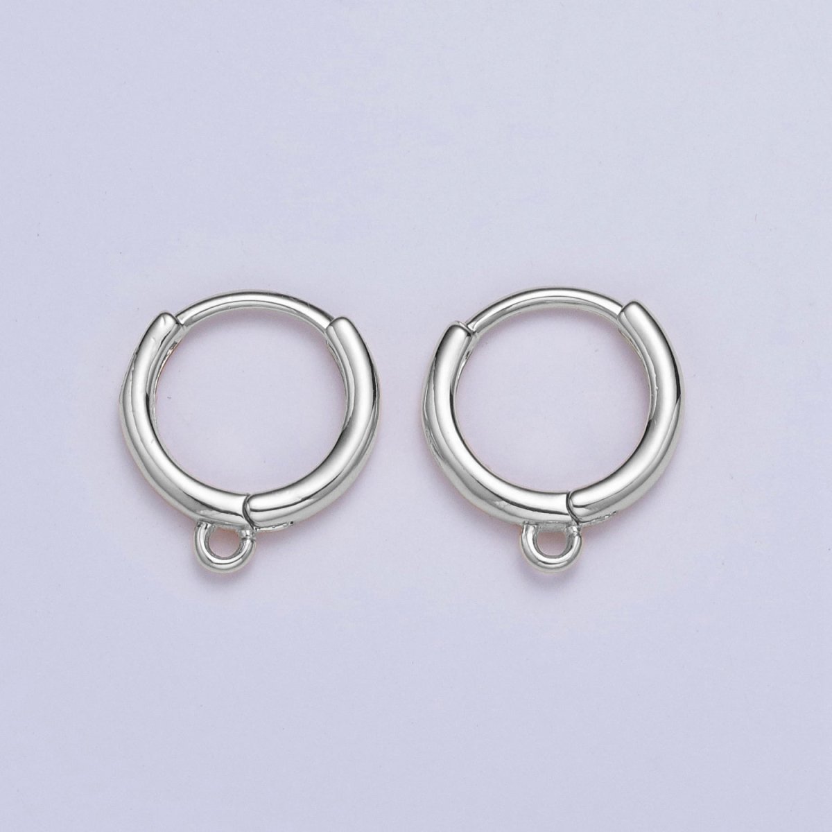 24K Gold Plated 12mm Gold or Silver Huggie Hoop with Open Link Earrings Supply Component For Jewelry Making L-811 - DLUXCA