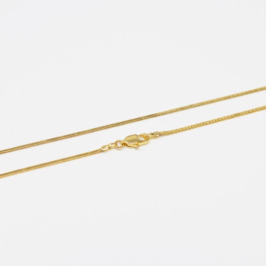 24K Gold Plated 19.7 inches 1.5mm Omega Necklace w/ Lobster Clasps | CN-997 Clearance Pricing - DLUXCA