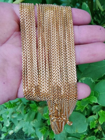 24K Gold Plated Cable Chain, Dainty 2mm 23.7 Inches Gold Cable Chain w/ Spring Ring | CN-808 Clearance Pricing - DLUXCA