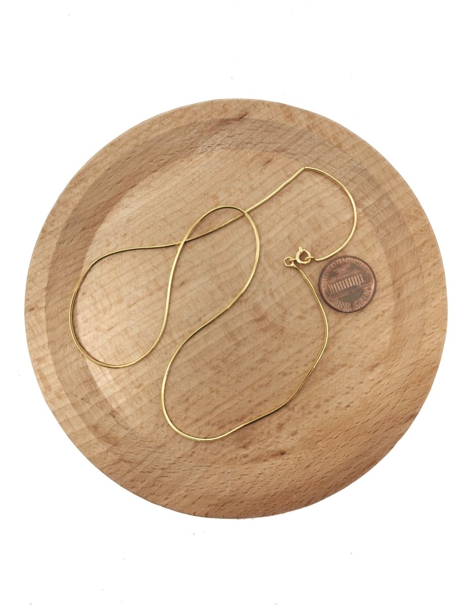24K Gold Plated Cocoon Necklace, Dainty 0.8mm Cocoon Chain, 18 Inches Cocoon Necklace w/ Spring Ring | CN-569 - DLUXCA