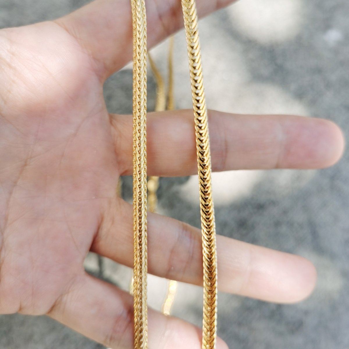 24K Gold Plated Herringbone Snake Star Weave Designed Necklace - 20 inches, 4mm Designed Necklace w/ Lobster Clasps | CN-753 Clearance Pricing - DLUXCA