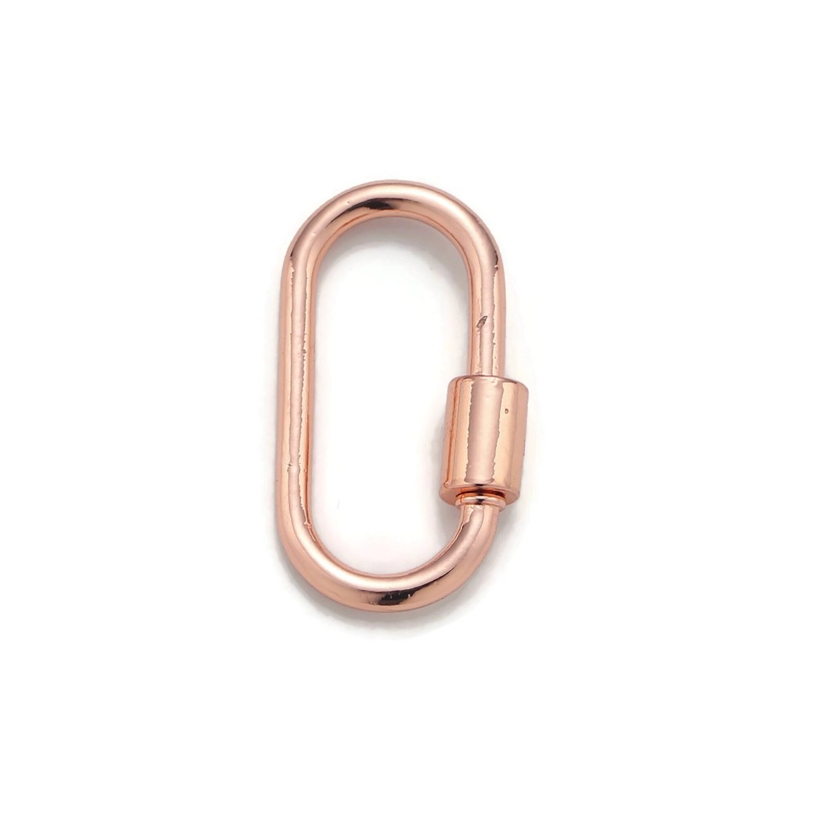 24K Gold-Plated Paperclip Carabiner, Circle Screw Clasp, Gold, Rose Gold, or Silver Color Options K-127 - DLUXCA