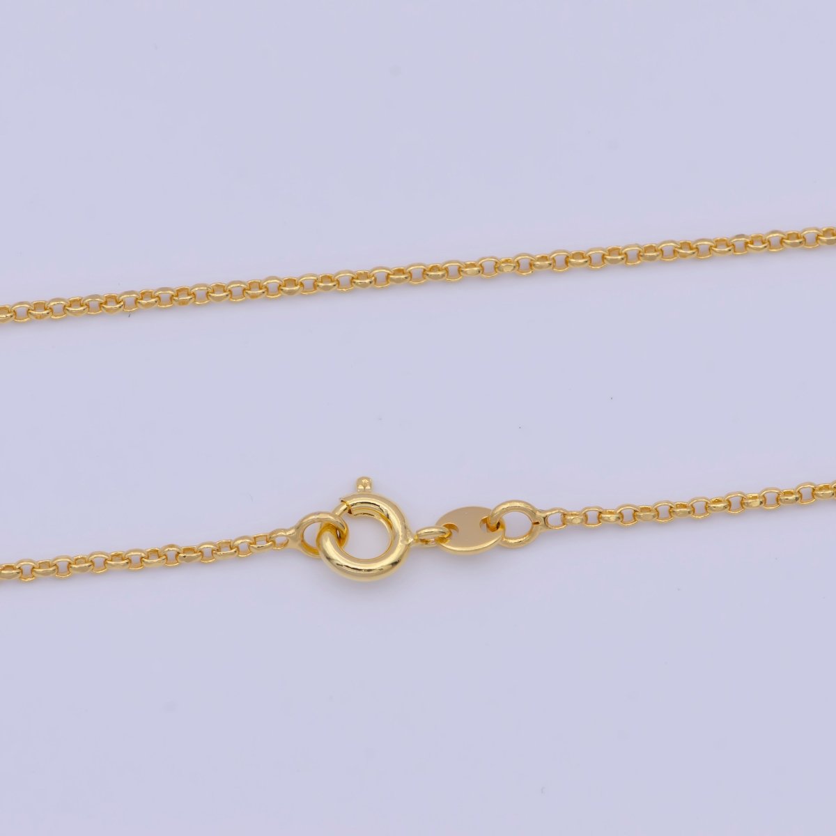 24k Gold Plated Rolo Link Chain Necklace 1.3mm Yellow ROLO Link Chain Layering Necklace | WA-1123 WA-1124 Clearance Pricing - DLUXCA