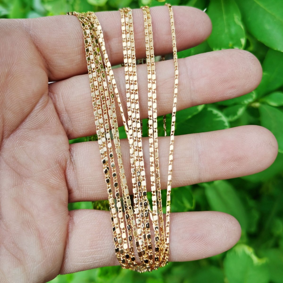 24K Gold Plated Scroll Chain 17.6" Width 1.3mm Jewelry Findings For Jewelry Making Supply Finished Chain for Necklace - Unique Necklace w/ Spring Rings | CN-820 Clearance Pricing - DLUXCA