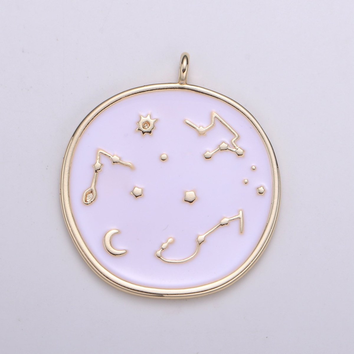 24k Gold Solar System Astrology Charm, Enamel Universe Pendant, Zodiac Gold Charm, For DIY Necklace Bracelet Earring E-152 E-153 - DLUXCA