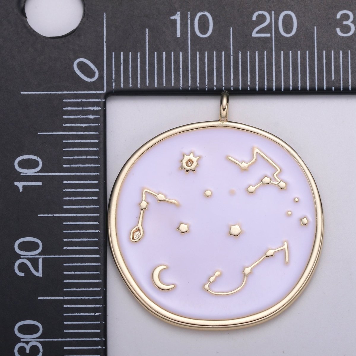 24k Gold Solar System Astrology Charm, Enamel Universe Pendant, Zodiac Gold Charm, For DIY Necklace Bracelet Earring E-152 E-153 - DLUXCA