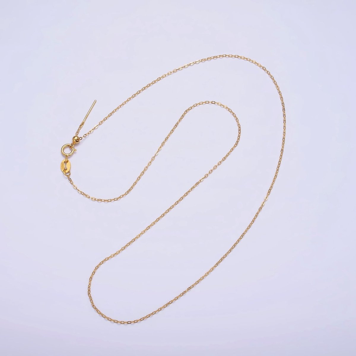 24K Gold Vermeil Cable Link Necklace Chain, 925 Sterling Silver Necklace Chain w/ Heavy 24K Gold Plated 18 inch | WA-1955 Clearance Pricing - DLUXCA