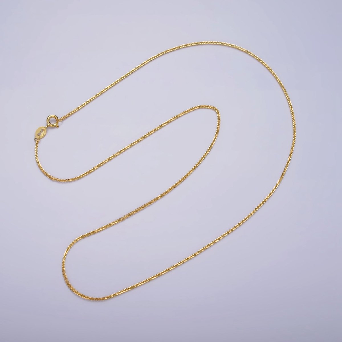 24K Gold Vermeil Curb Necklace Chain, 925 Sterling Silver Necklace Chain w/ Heavy 24K Gold Plated 18.5 inch | WA-1959 Clearance Pricing - DLUXCA