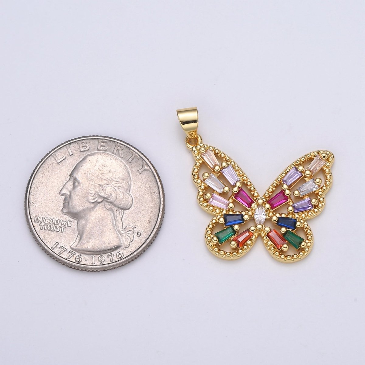 24K Rainbow Gold Filled Butterfly - J-282 - DLUXCA