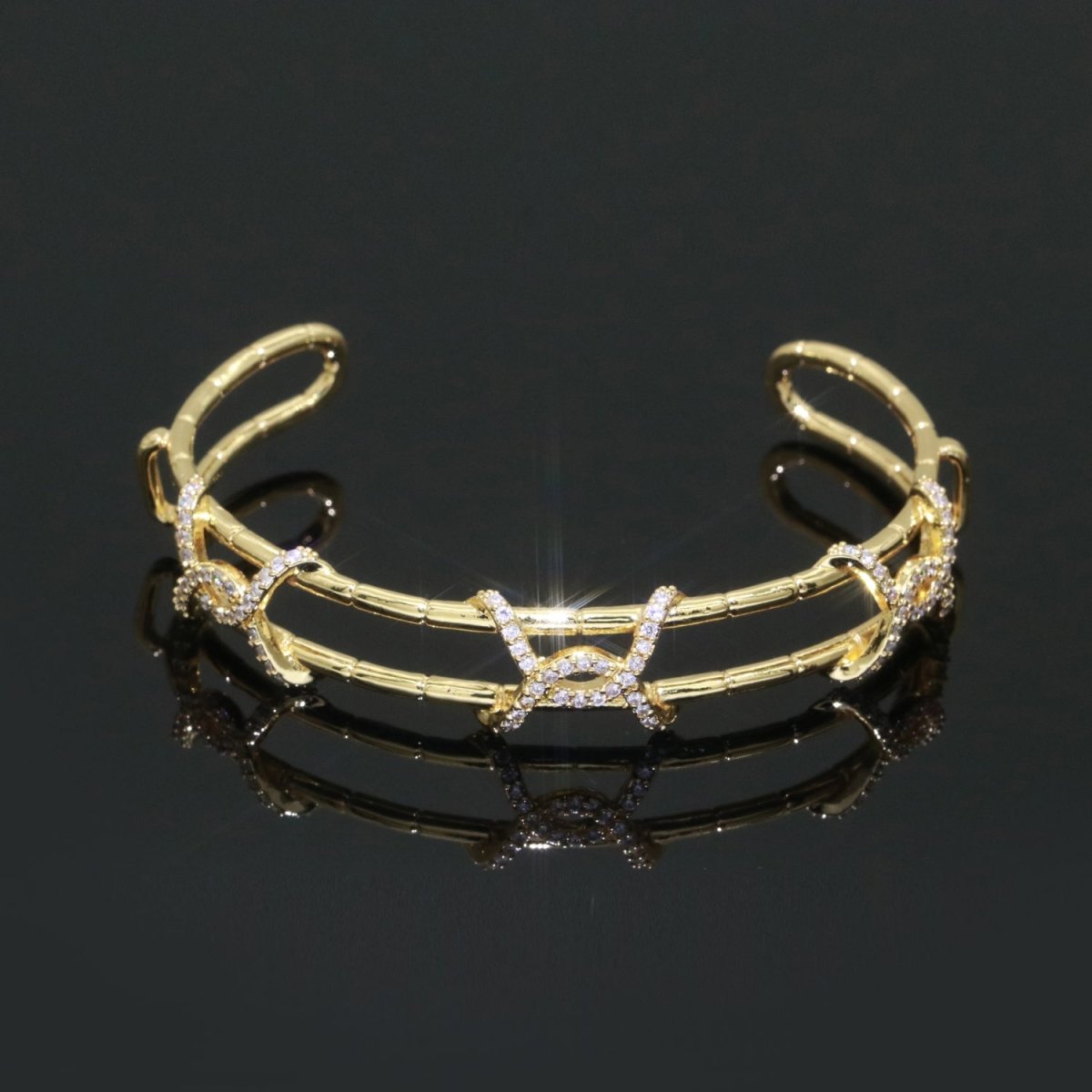 24K Shiny Gold Filled Adjustable Twisted Rope Bracelet, Twisted Bracelet, Open Cuff Rope Bangle, Stacking Bracelet | WA-140 Clearance Pricing - DLUXCA