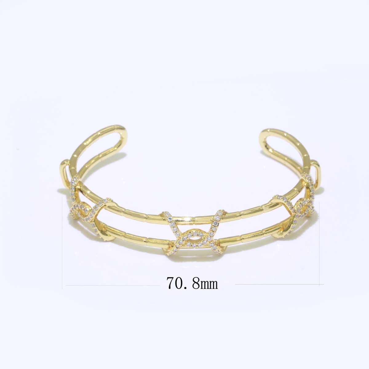 24K Shiny Gold Filled Adjustable Twisted Rope Bracelet, Twisted Bracelet, Open Cuff Rope Bangle, Stacking Bracelet | WA-140 Clearance Pricing - DLUXCA