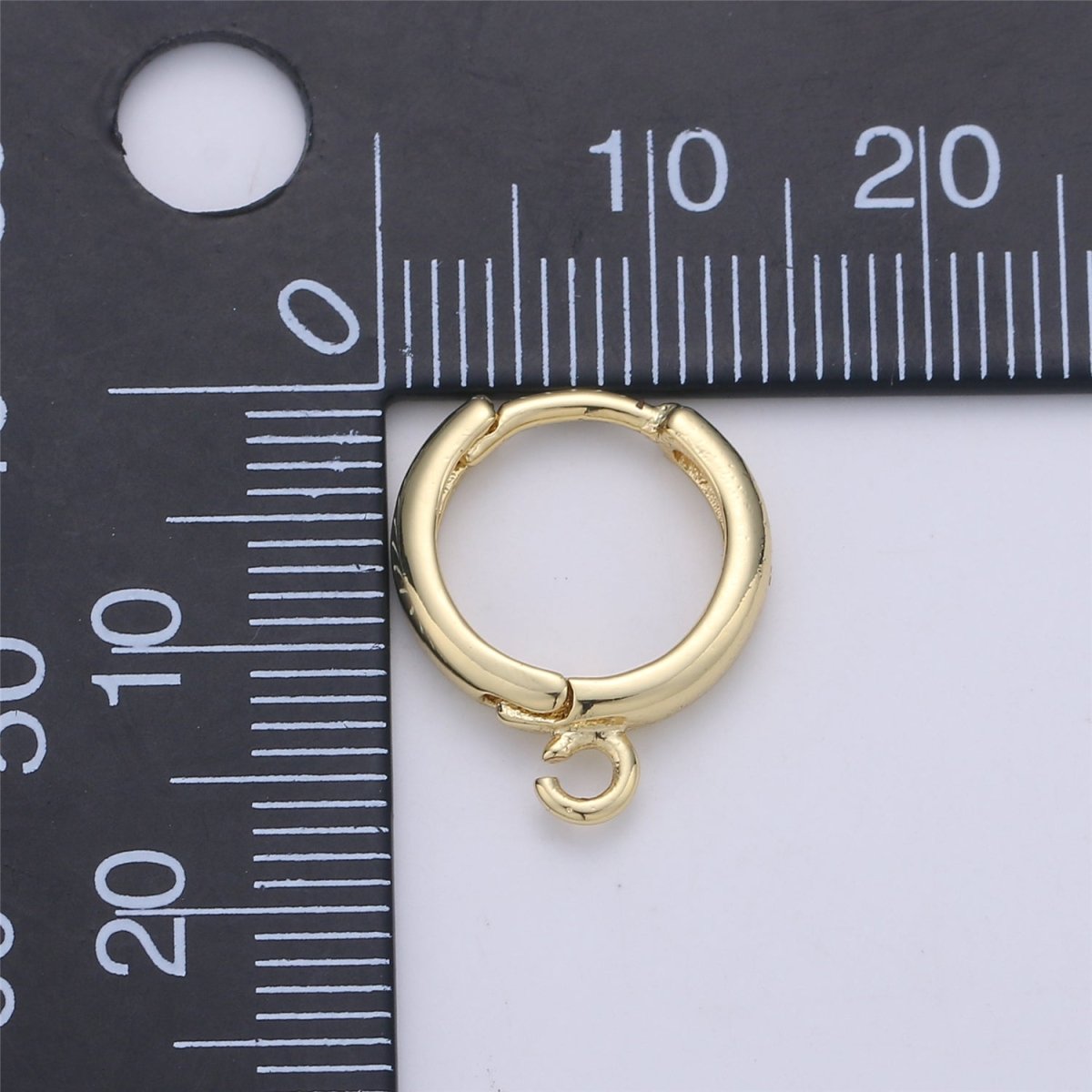 24K Simple Golden Gold Filled Huggies One Touch Earring - K-350 - DLUXCA