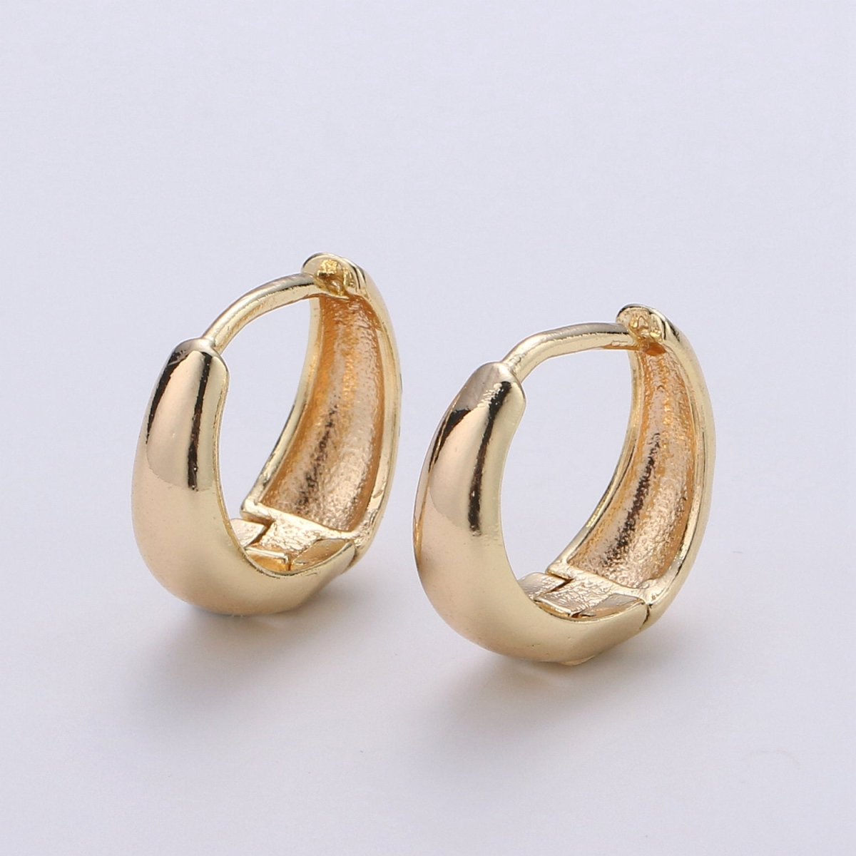 24k Vermeil Gold Earrings, Hoop Earring, Dainty Earrings, Simple Gold Plated Jewelry, Everyday Wear Earrings, Fashion Jewelry P-036 - DLUXCA