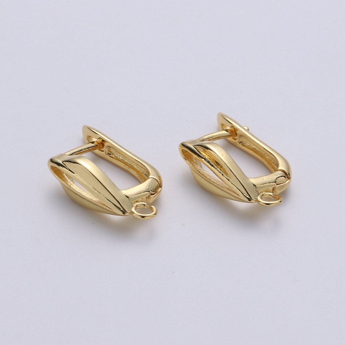 24k Vermeil Gold Earrings, Open Link, Latch Back Earring, Leaf Earrings, DIY Earrings, Everyday Wear Earrings, Rosegold Earring, K-678 - K-680 - DLUXCA