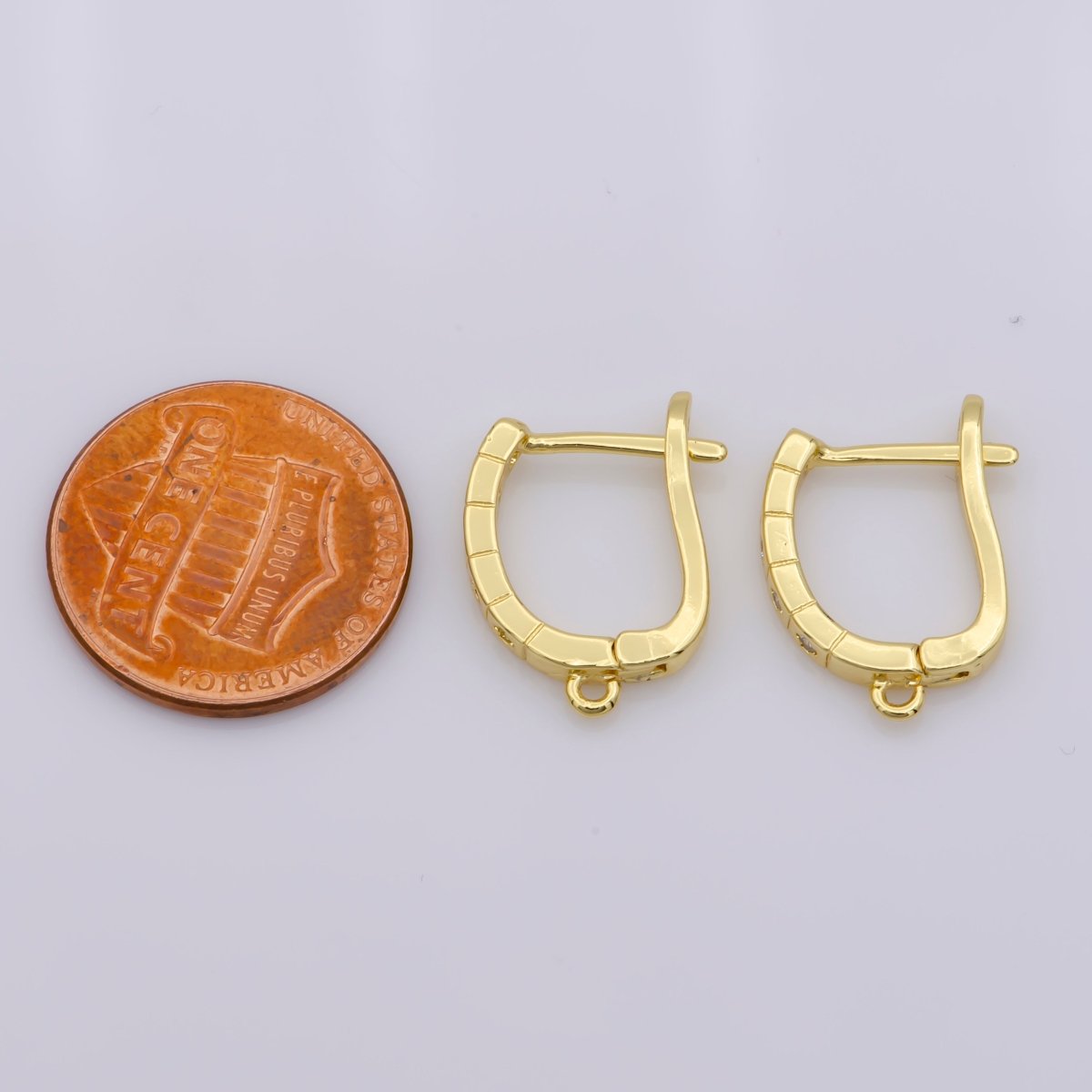 24k Vermeil Gold Earrings, Open Link, Latch Back Earring, Rugged Earrings, Gift for Her, Earrings for Women, Everyday Wear Earrings, K-736 - DLUXCA