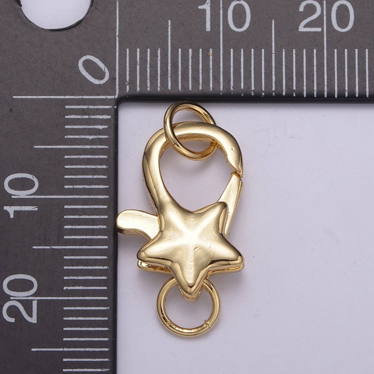 24x12.6mm Gold Small Star Shaped Lobster Claw Clasp L-570 - DLUXCA